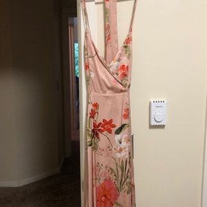 Lulus blush pink floral maxi dress